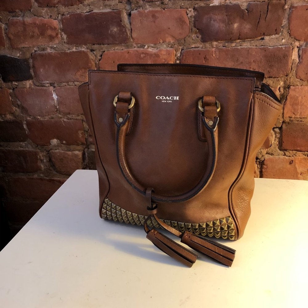Coach Legacy Studded Mini Saddle Brown Bag